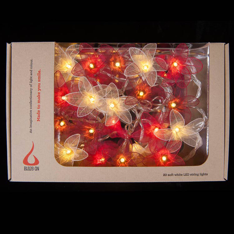 Anitta LED Natural Leaf Lilies String Light, Red Tones