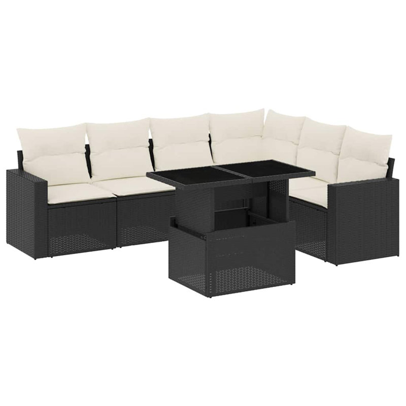 Ensemble de canapé de jardin noir et blanc pour l'extérieur