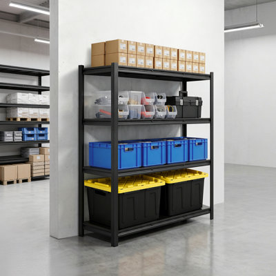 Storage Shelves, 4-Tier Adjustable, 2400 lbs Capacity, Heavy Duty Garage Storage Shelving Unit, Metal Utility Rack Shelf, for Garage Workshop Warehouse Basement, 40.55" W x 20.55" D x 60.2" H