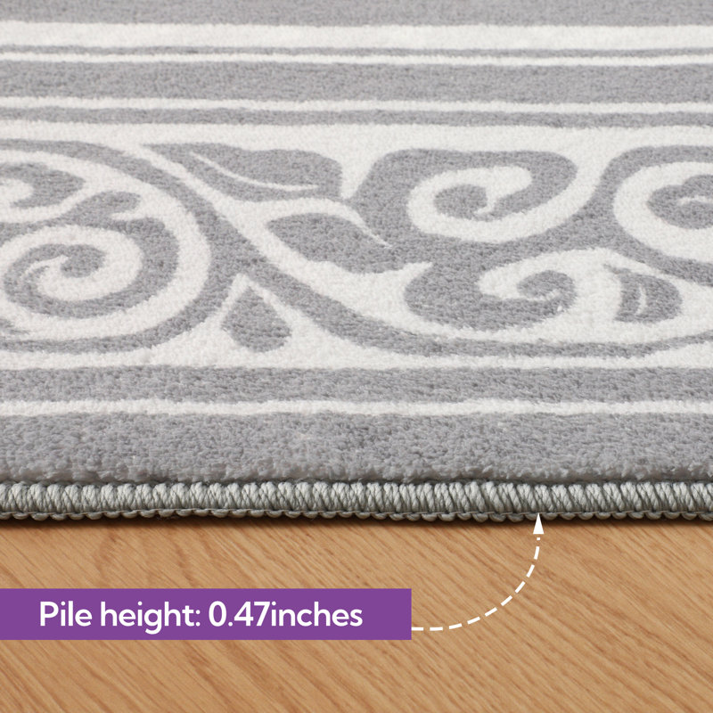 Floral Indoor Rug, Taupe, Rectangle 8' x 10'
