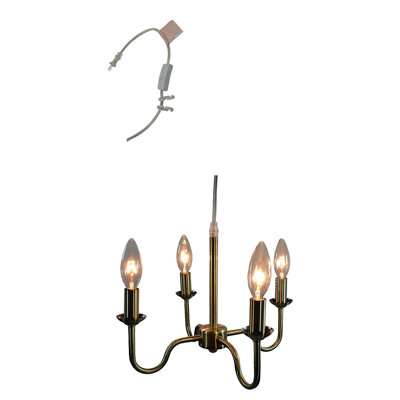 Lustre classique / traditionnel à 4 lumières de style bougie Nara