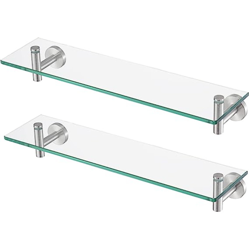 Elijahh 2 Piece Glass Floating Shelf