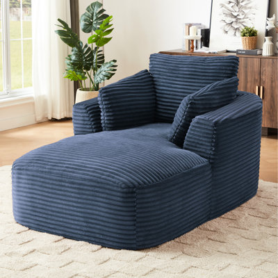 Single - Seat Corduroy Modern Chaise, Comfortable Sleeper With Spring Cushion, No Assembly For Apartment