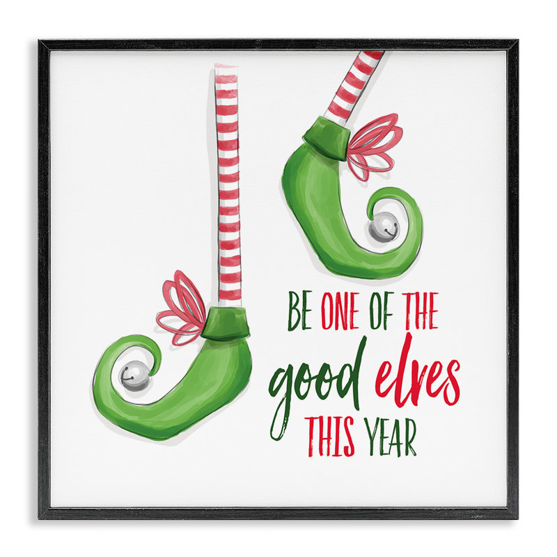 Giclée encadrée Festive Be A Good Elf, conception par Dogwood Portfolio, Giclée encadrée noir minuit, H 12 po x l 12 po