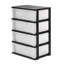 Commode large en plastique 4 tiroirs IRIS, noire