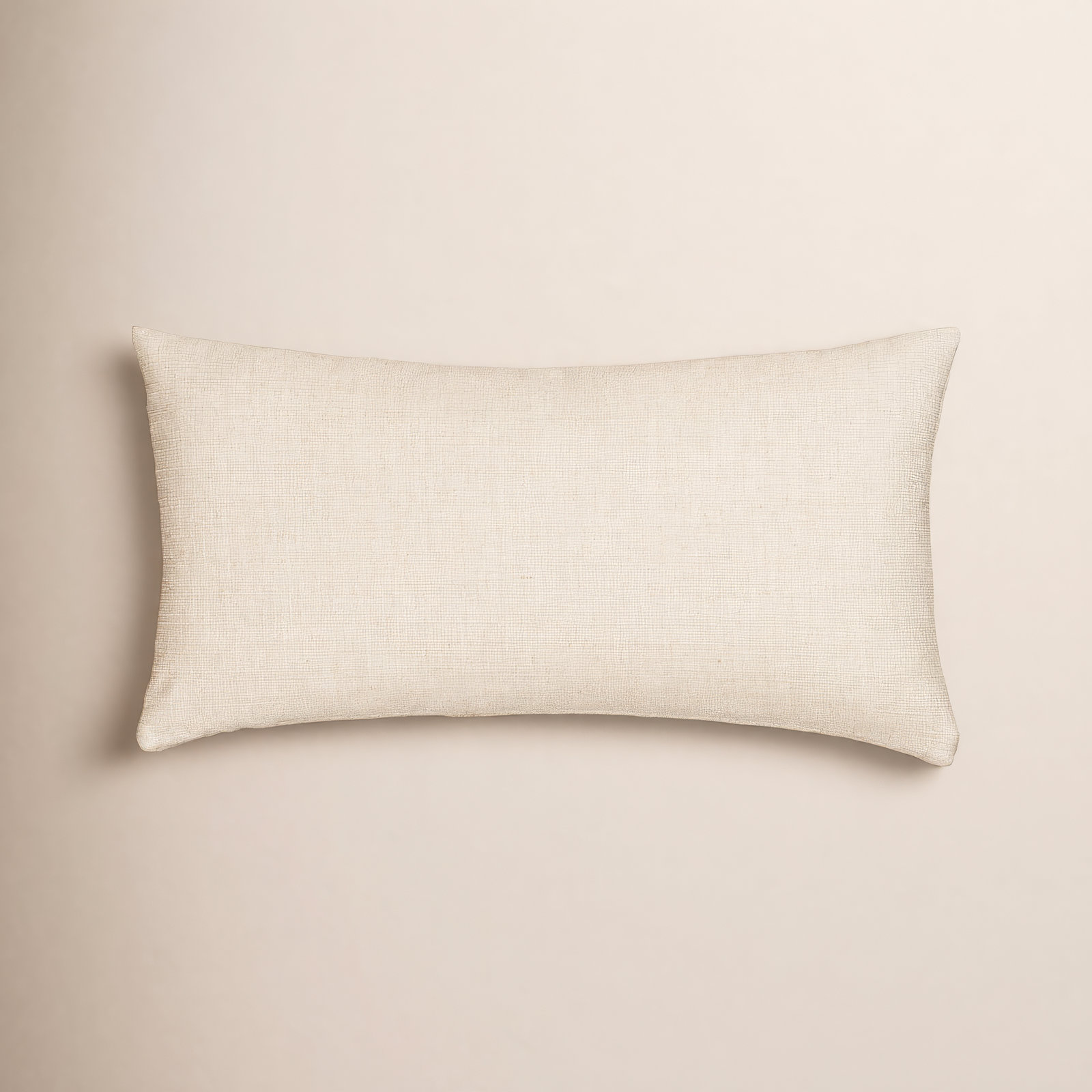 Indy Faux Linen Accent Pillow, Feather, Cream, Rectangle 14"H x 26"W