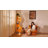 Corner Bookshelf, 5 Tier Modern Wall Shelf Bookcase Small Storage Rack Stylish Accent Wavy For Small Space, Plant Stand, Orange-634599732-607043437