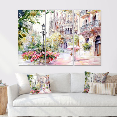 «Barcelona City In Summer II» - ensemble de reproductions d'art mural de Barcelone