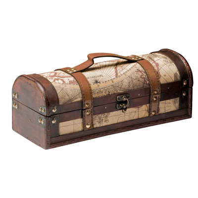 Twine Chateau Bottle Old World Map Wine Box