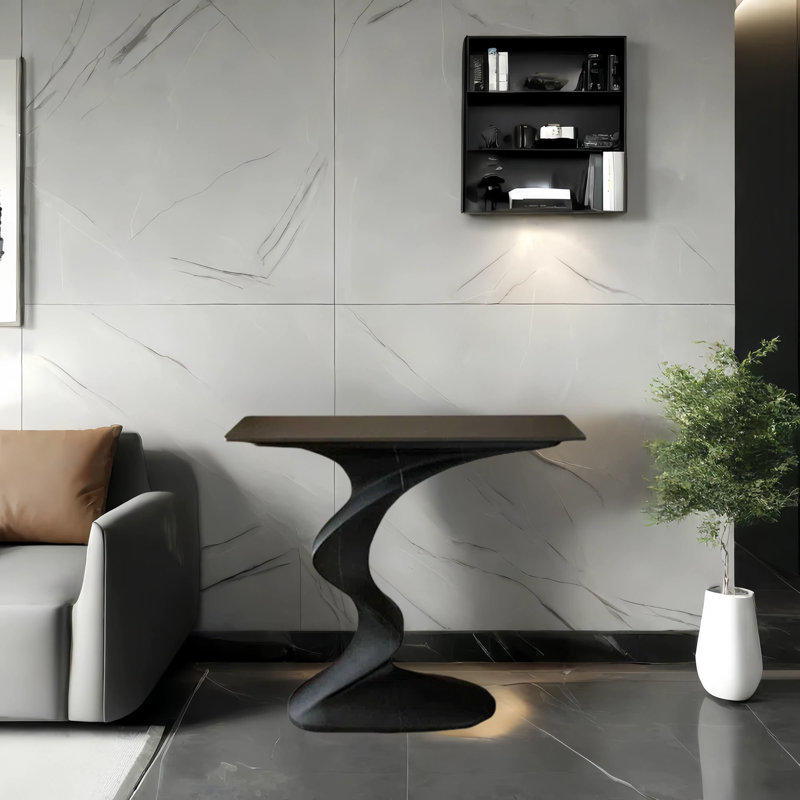 Console d'entrée minimaliste de luxe, Noir, noir, noir, noir, 32.3" H x 33.5" W x 11.8" D, Noir, noir, noir, noir