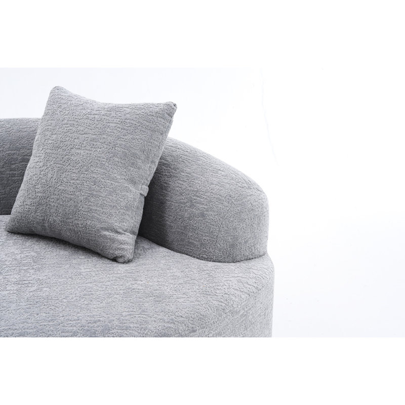 Double profondeur 042, chenille grise, utilisation dans la chambre à coucher, 2 sièges, 400 lb de poids, forme inspirée du tai-chi, conception ergonomique, sans assemblage compliqué 042, mélange décontracté et chinois, limite, soutien,