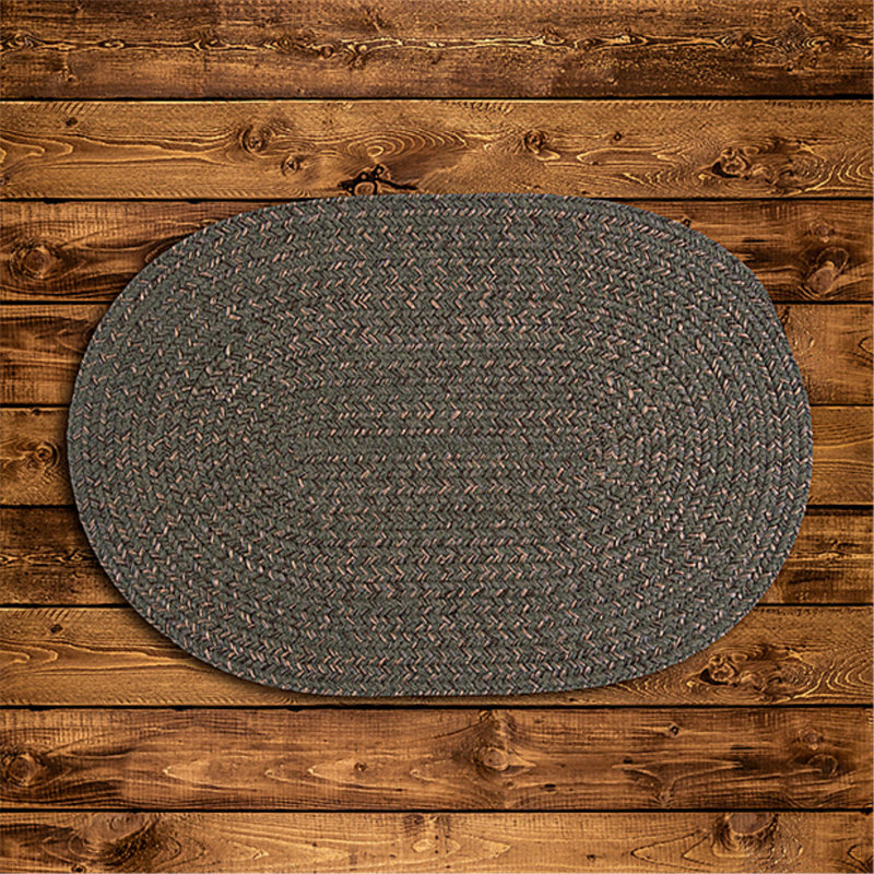 Tapis de zone verte olivere tressée Abey, Ovale 9 pi x 12 pi