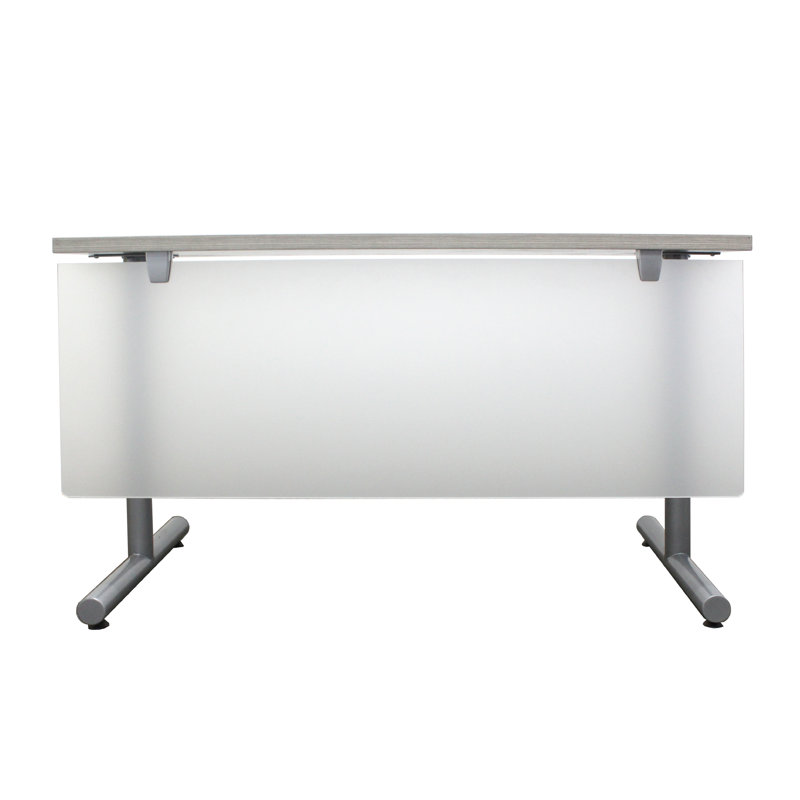 Frosted Acrylic Desk Mounted Modesty Panel, 18" H x 48" W x 0.63" D, Aluminum, Frosted