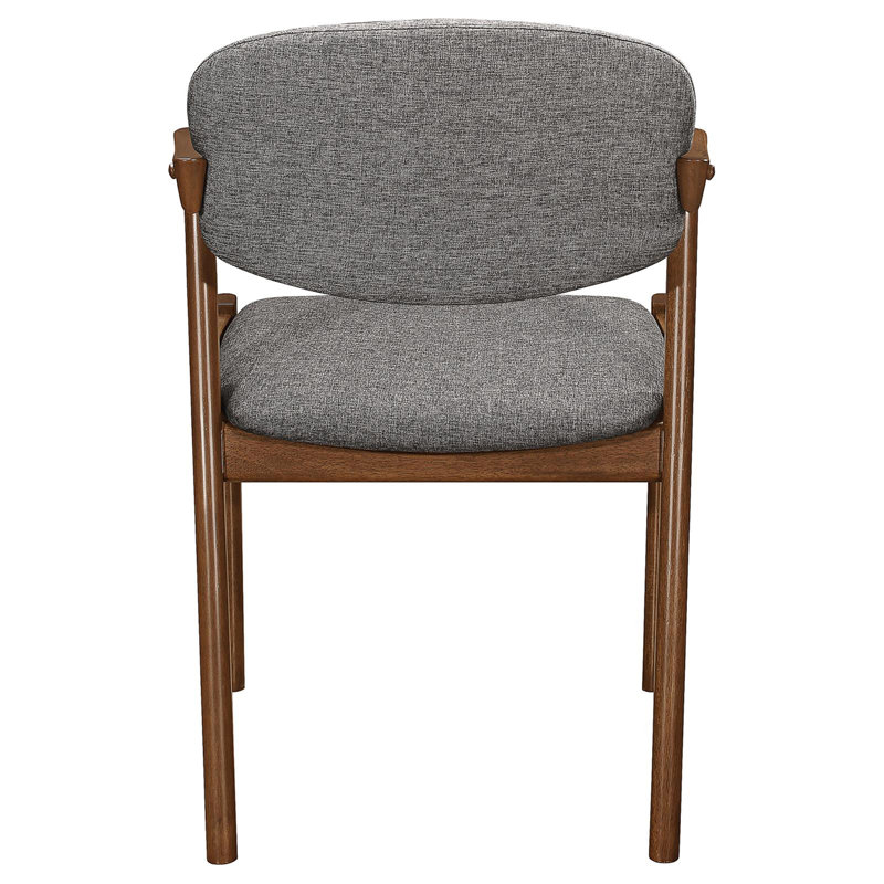 Chaise de salle à manger en noyer foncé et gris (ensemble de 2)