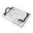 Minaksi Mamba White Marble Cheese Board with Brass Snake Handles – Luxury Entertaining