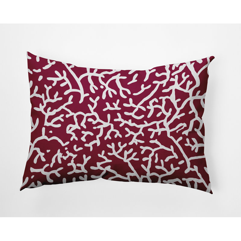  Housse et insert de coussin rectangulaire en polyester pour l'intérieur et l'extérieur, Rouge marron