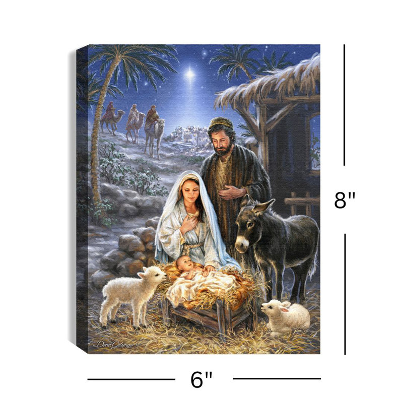 Toile de table lumineuse 8 x 6 Fritsche - A Savior is Born