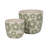 Pottery and Cement Planters with Decorative Design - Durable Indoor/Outdoor Plant Pots - Modern Flower Containers - Set of 2-864762355