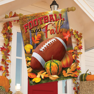 Fall And Football House Flag