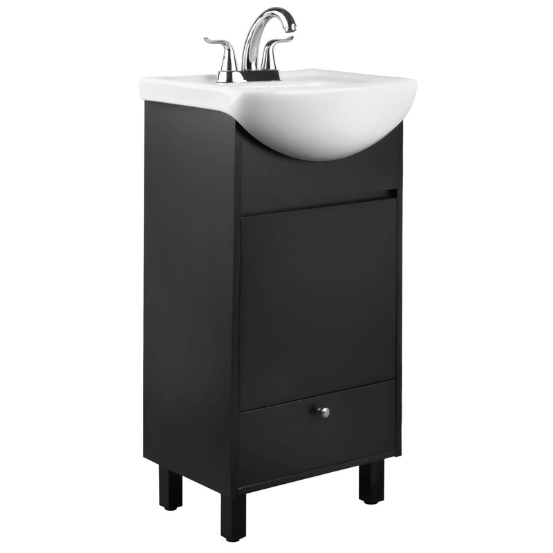 Ensemble de meuble-lavabo simple 18 po Melstone, Noir satiné