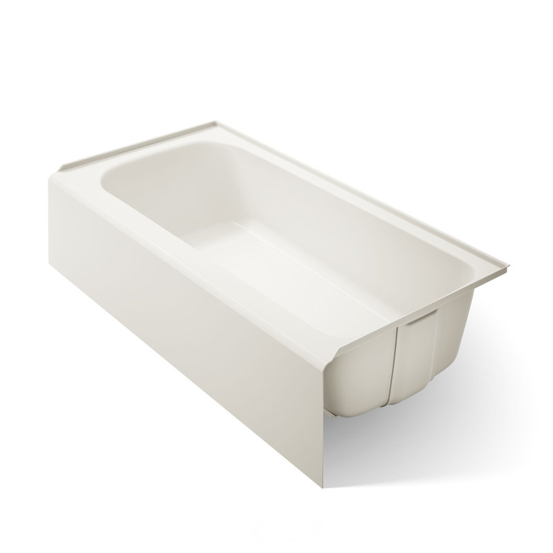 Avec 72 In. X 36 In. Alcove Bath, Left Drain, Off White, Right