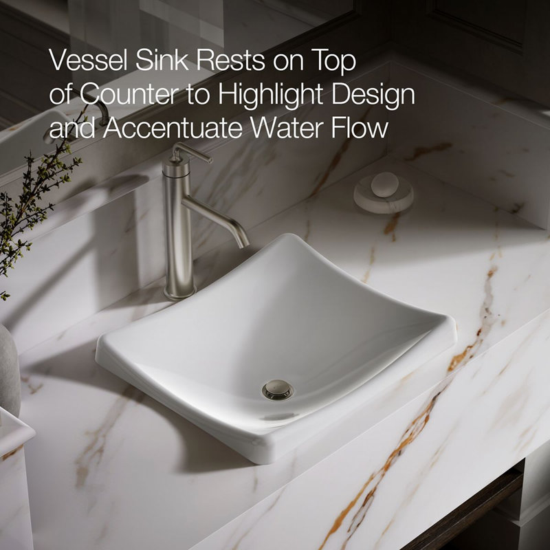 DemiLav Metal Specialty Vessel Bathroom Sink, White