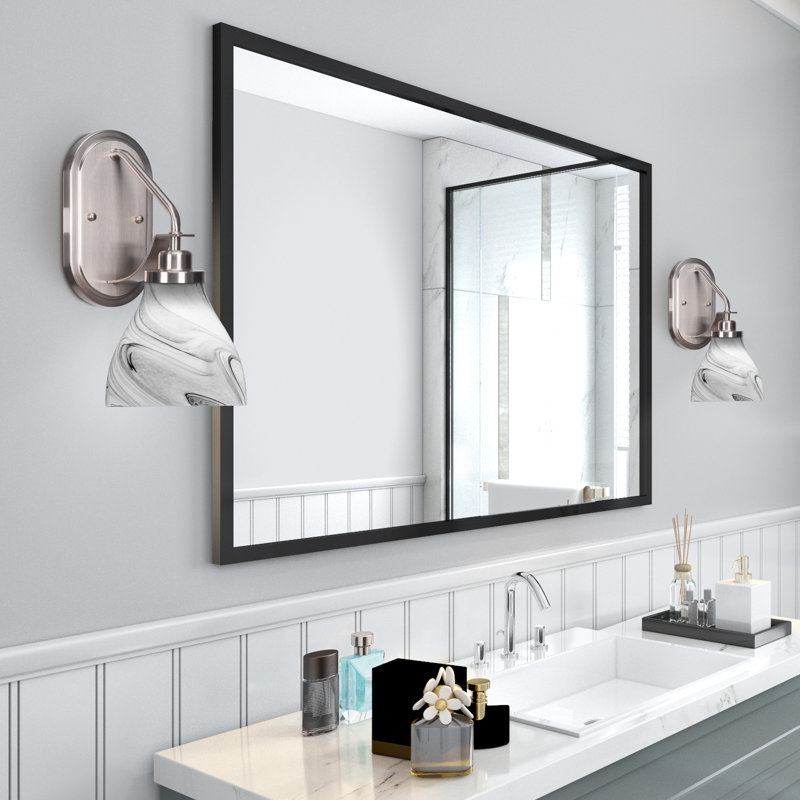 Applique murale Alirra avec verre 6,25 po, gris, Nickel brossé
