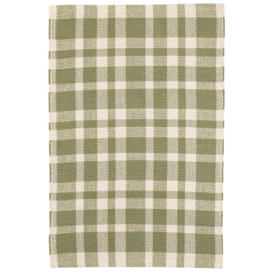 Tattersall Sage Handwoven Cotton Rug
