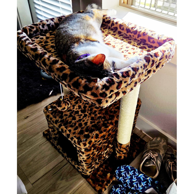 Multi-Level Cat Tree Tower with Long Plush Perch, Sisal Scratching Posts and Washable Cushions for Indoor Cats