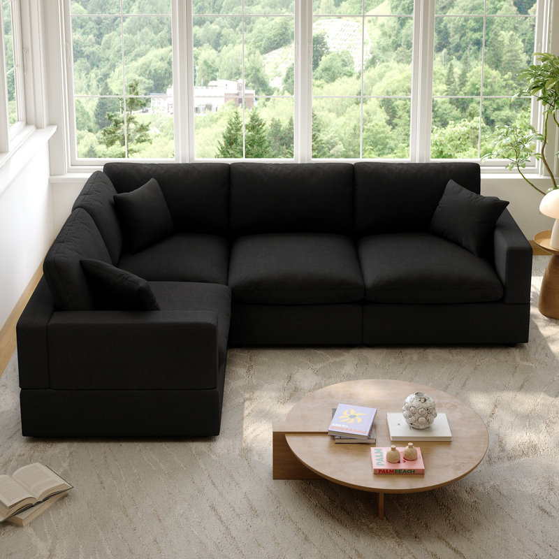 Cloud Couch Modular Sectional Sofa, Deep Seat Convertible Modular Couches For Living Room, Modern Comfy Down Filled Soft Cloud Sectional Sofa