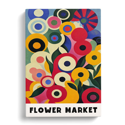 Retro Flower Market Exhibition No.3 - Wrapped Canvas