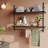 Floating Shelf With Towel Bar And Hooks - Industrial Wall-Mounted Storage Shelf For Kitchen, Bathroom, Living Room - Sturdy Wrought Iron And Particle Board Design-443813518