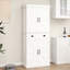 Garde-manger autoportant blanc de 71 po. 4 portes, 1 tiroir, 2 tablettes réglables. Idéal pour la cuisine, la salle à manger et le rangement dans le salon. Armoire d'apparence de cuisine d'apparence de couleur. Espace de rangement abondant. E1.