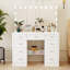 Apiffany Modern 7 Drawers Vanity Table With Lights Mirror