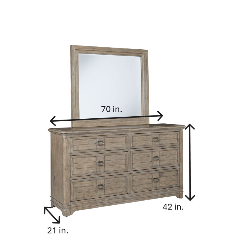 68'' W 6 - Drawer Dresser, Antique Sand