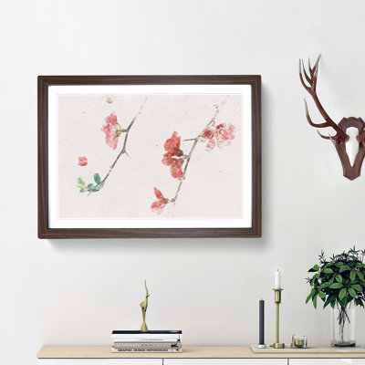 Pink Flowers & Thorns - Framed Print