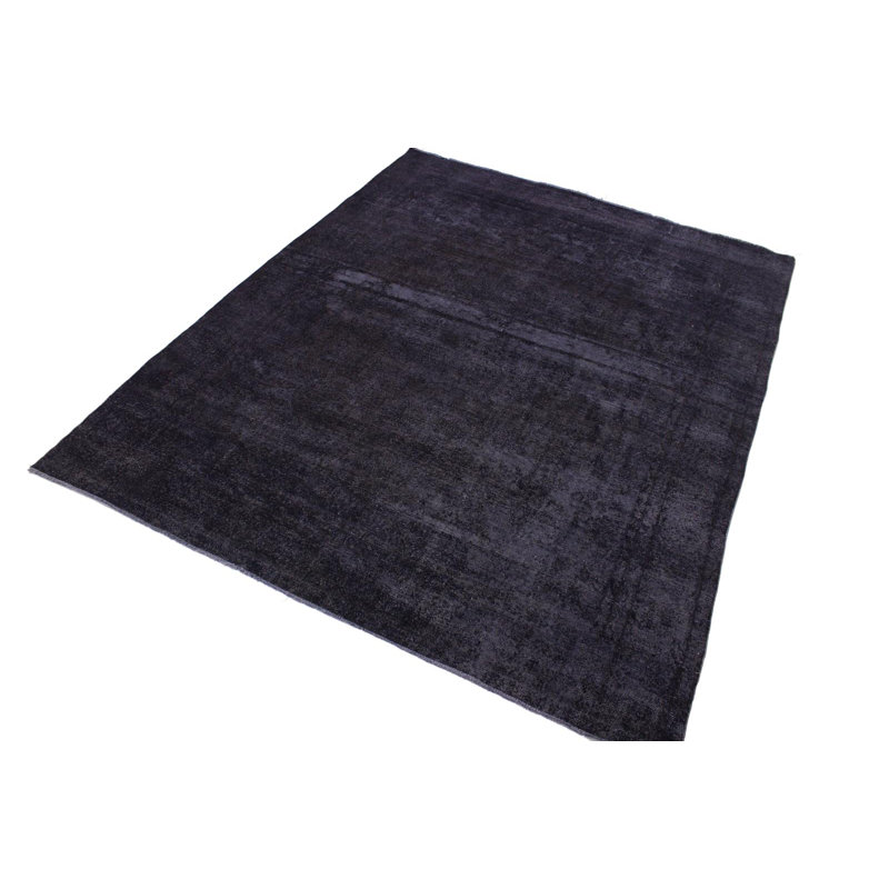 Tapis noir / blanc en laine noué à la main 9 pi 5 po x 11 pi 10 po Mcdaniel