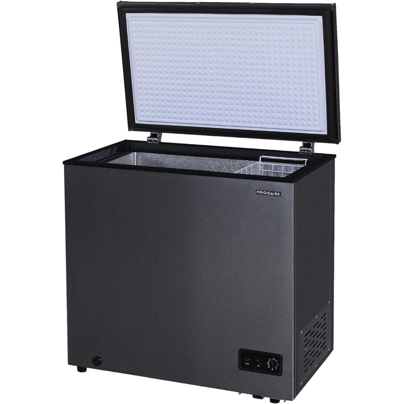 Frigidaire 7 Cu. Ft. Garage-Ready Chest Freezer, Granite Design Deep Freezer with Adjustable Thermostat, Easy Defrost Drain And Removable Wire Basket