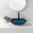 Bathroom Artistic Tempered Glass Vessel Bathroom Sink With Faucet And Pop-Up Drain