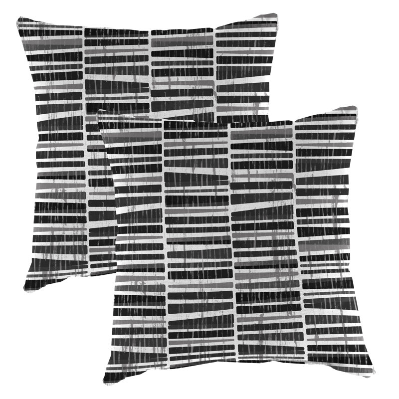 Coussin extérieur 16 po x 16 po (ensemble de 2), Rogue noir