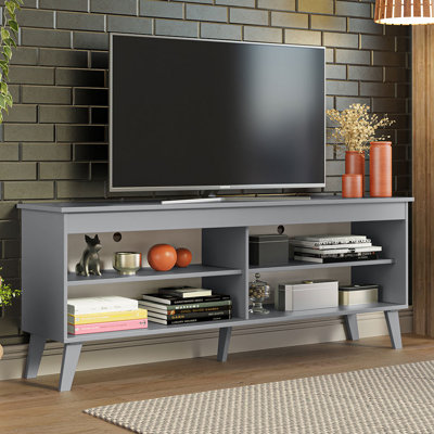Meuble télé Kalissa avec 4 tablettes et système de gestion des câbles