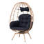 Chaises longues pivotantes de patio, chaise d'œuf en acier de rotin de Pe pour la maison