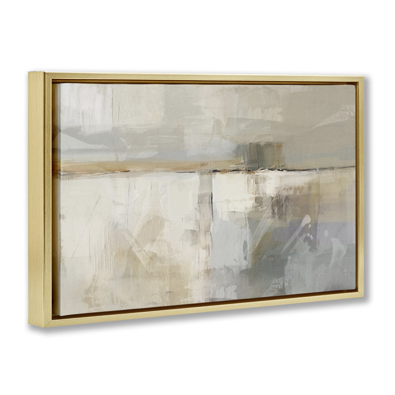  Toile abstraite «Shimmering Meadow» par Nina Blue, H 17 po x l 25 po, Cadre flottant métallique doré