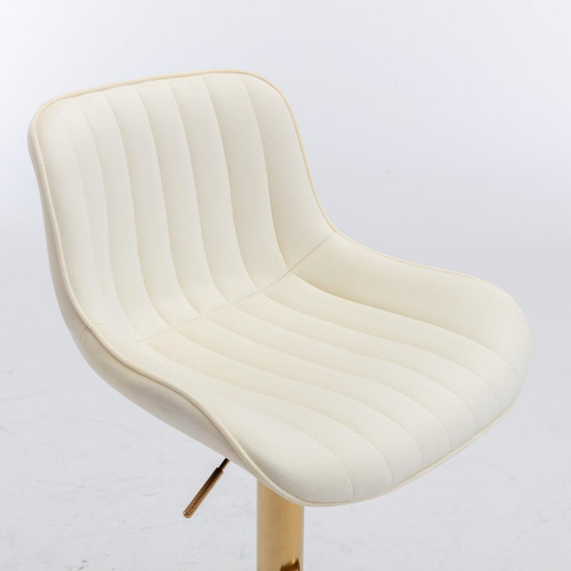 Tabouret de bar simple, ensemble de 2, Doré, Ivoire ivoire