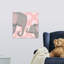 «Elephant Mommy and Baby on Pink», impression-49378437-26547957