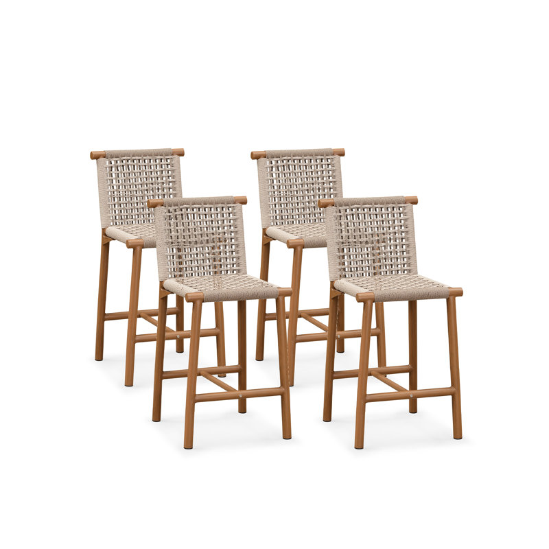 Outdoor 25.4 " H Patio Stool with Cushion