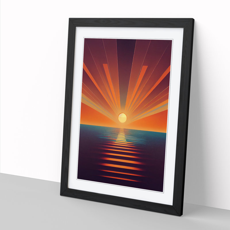 FRM-V0523-68X An Deco Sunrise Vol.5 - Single Picture Frame Print, Black Framed, 64cm H x 46cm W x 2cm D