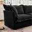 Canapé moderne en chenille avec housses amovibles | Assemblage facile | Noir | Bois-495317357
