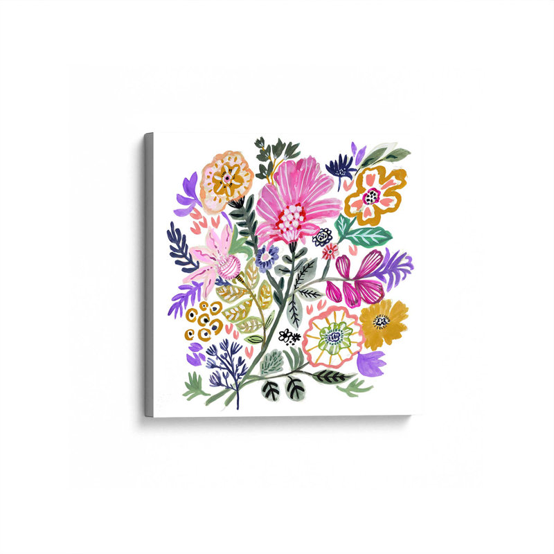 «Colorful Floral Bouquet III» par Karen Fields, reproduction d'art sur toile, H 12 po x l 12 po