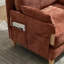 Fauteuil convertible 3-en-1 en chenille avec accoudoirs convertibles, sièges Mid-Century de ton orange pour les petites chambres à coucher et les bureaux-1967228042